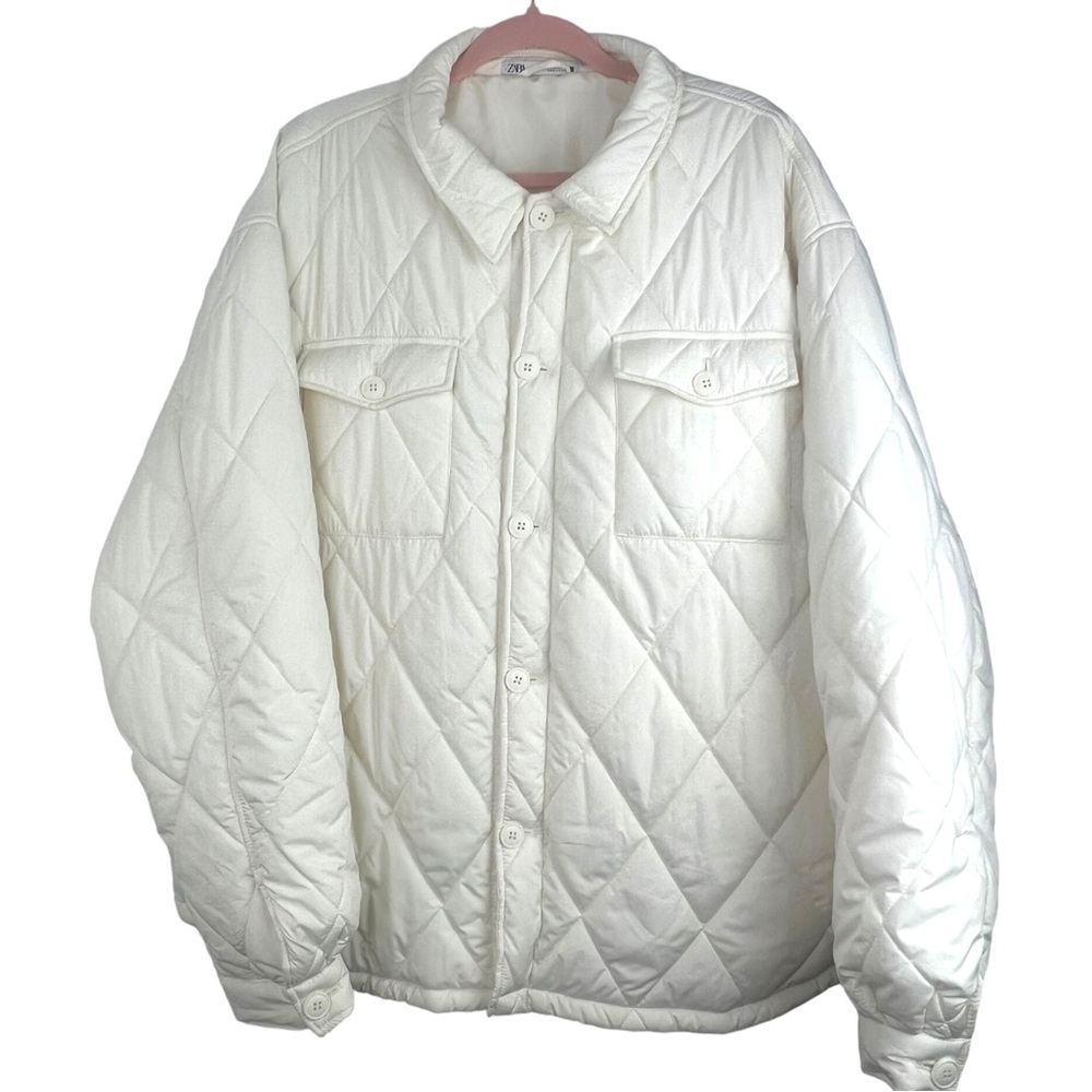 Off white quilted puffer jacket by Zara